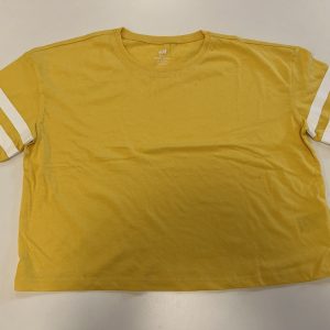 GELE T-SHIRT KORTE MOUW MET WIT