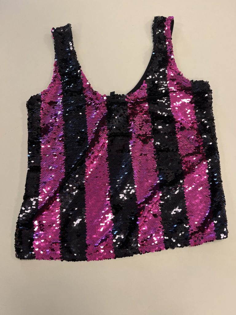 GLITTERTOP ZWART/PAARS
