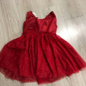 RODE JURK GLITTER (KIDS)