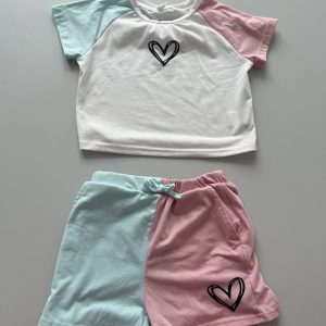 SETJE ROOS/BLAUW MET T-SHIRT (KIDS)