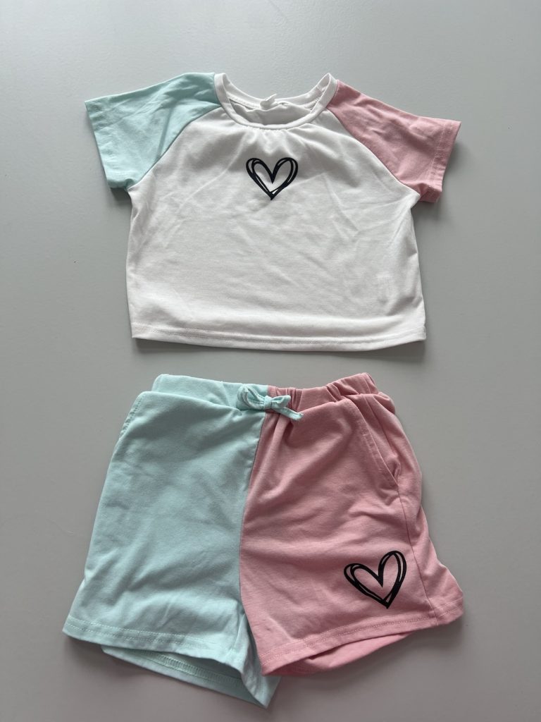 SETJE ROOS/BLAUW MET T-SHIRT (KIDS)