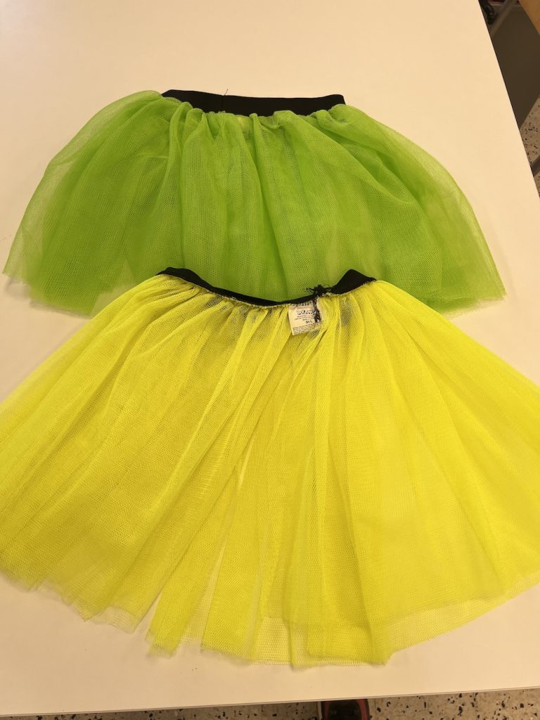 TULE ROK GROEN EN GEEL