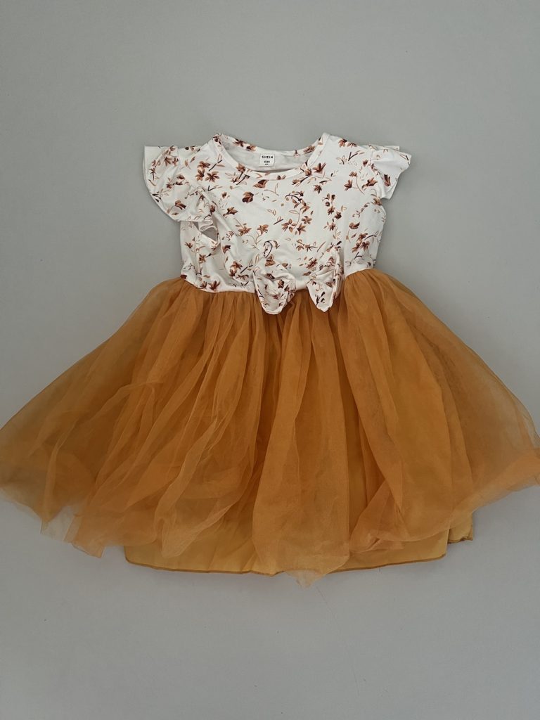 JURK MET GELE TULE ROK (KIDS)