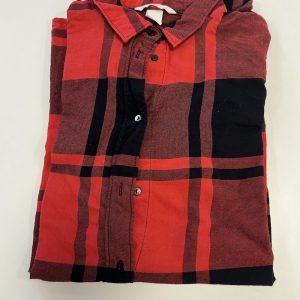 ZWART ROOD GERUIT HEMD