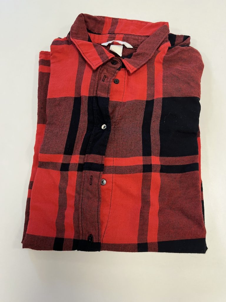 ZWART ROOD GERUIT HEMD