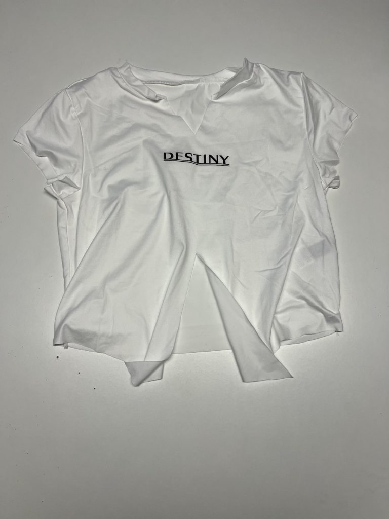 WITTE T-SHIRT MET DESTINY